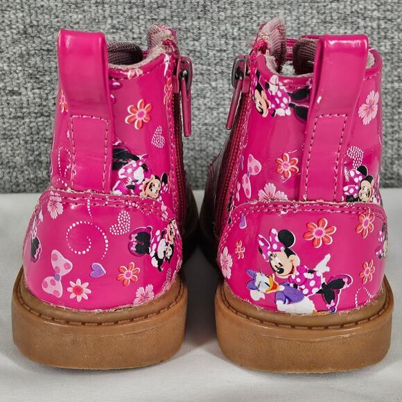 DISNEY JUNIOR GIRLS PINK MINNIE MOUSE BOOTS LACE-UP STYLE TODDLER SIZE 6 - Picture 4 of 10
